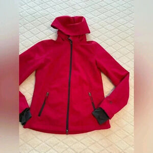 Free Country Women’s Jacket Fleece Lined Red Full Zip Pockets Size Small